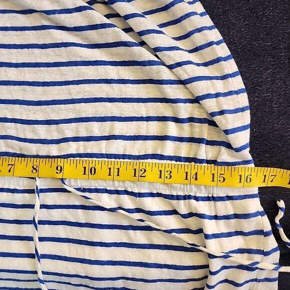 A.L.C. Drop Waist Striped Sleeveless Linen summer beach dress sz M - Picture 8 of 9